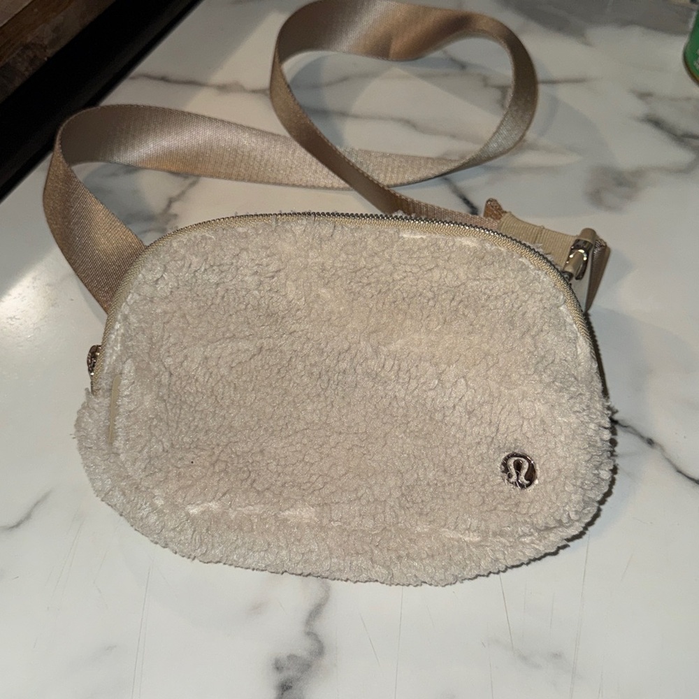 Lululemon Athletica Tan Sherpa Crossbody Bag